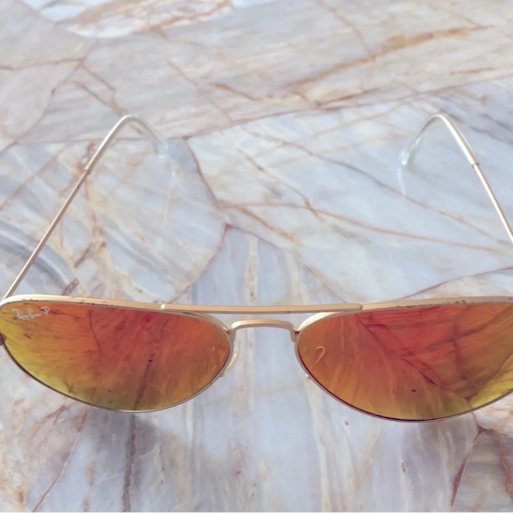 Ray-Ban Aviator Sunglasses Mirror Large 3025 Orange 58-14‎